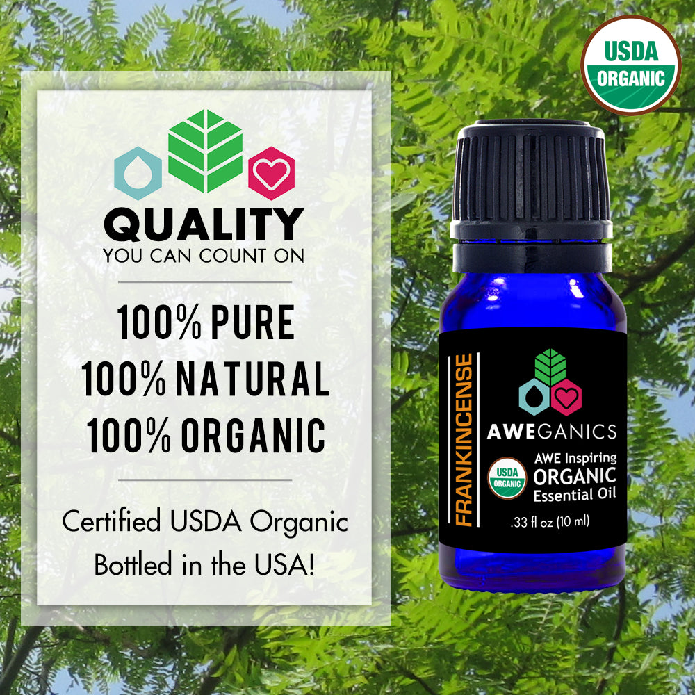 Cliganic USDA Organic Frankincense Essential Oil - Boswellia Serrata, 100% Pure