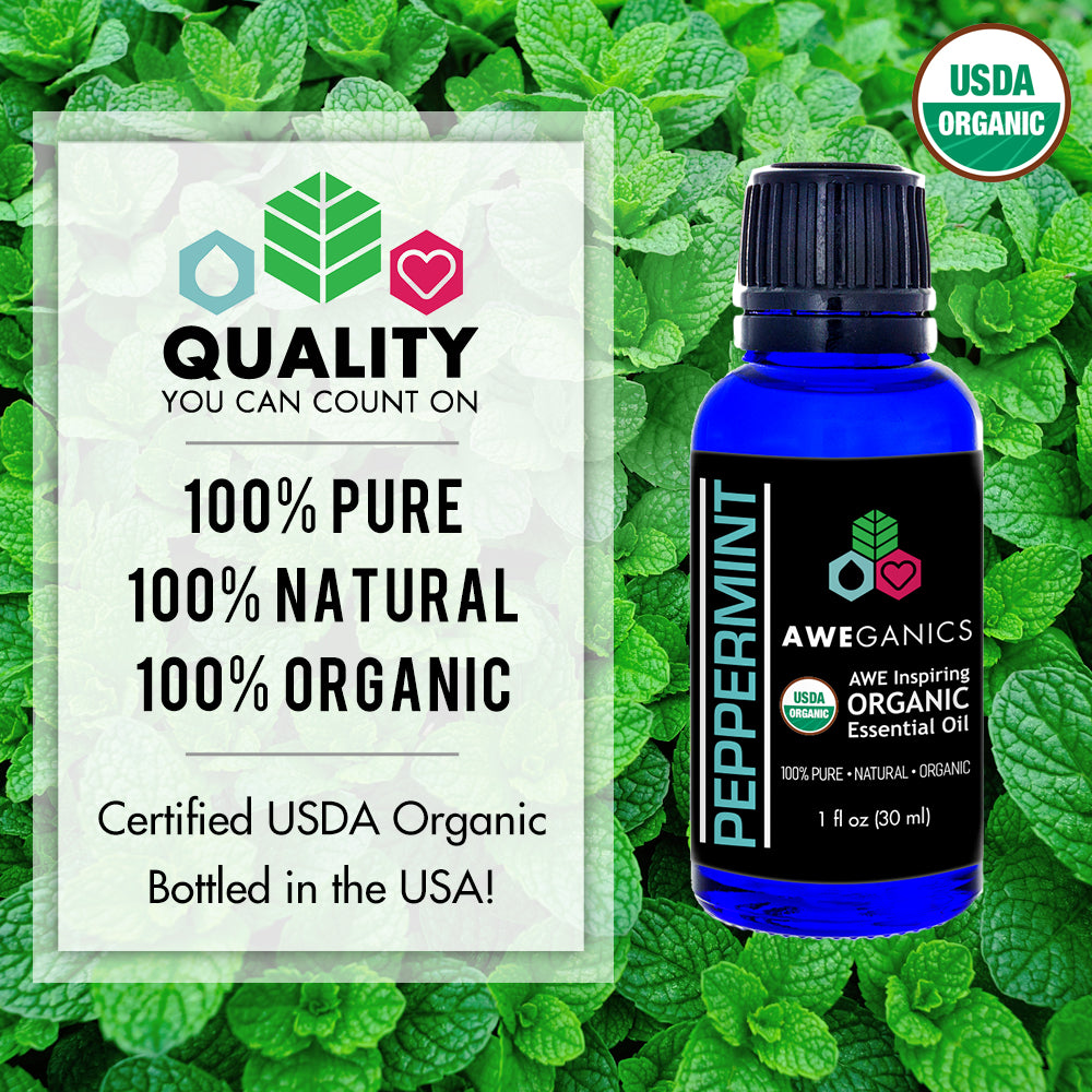 Peppermint Essential Oil Organic Plant & Natural 100% Pure Therapeutic –  MUMAZYL
