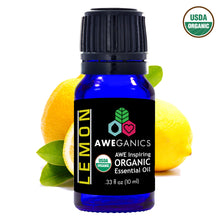 Aweganics USDA Organic Essential Oils for Energy, 3 Pack Oil Blends Aromatherapy Gift Set, 100% Pure, Natural, Best Energy Boosting Scented-Oils, Grapefruit, Lemon, Peppermint