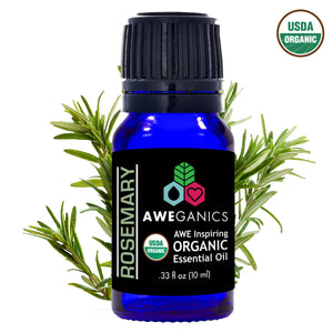 Aweganics USDA Organic Essential Oils for Energy & Focus, Uplifting Set, 3 Pack Oil Blends Aromatherapy Gift Set, 100% Pure, Natural, Lemongrass, Eucalyptus, Rosemary