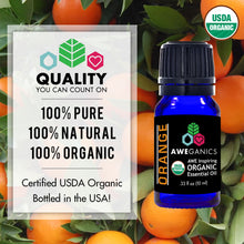 Orange Essential Oil, 10 Ml, USDA Organic, 100% Pure & Natural Therapeutic Grade
