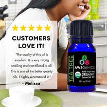 Tea Tree Essential Oil, 10 Ml, USDA Organic, 100% Pure & Natural Therapeutic Grade