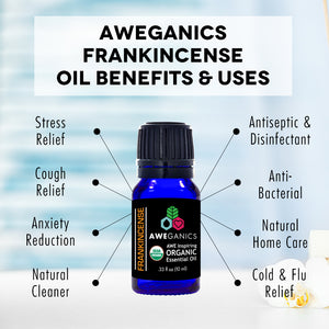 Frankincense Essential Oil, 10 Ml, USDA Organic, 100% Pure & Natural Therapeutic Grade