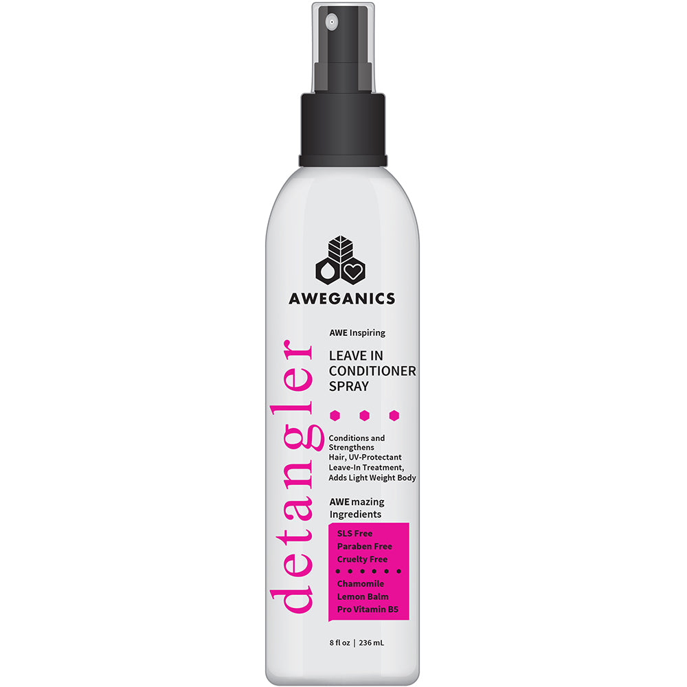 Aweganics Leave-in Conditioner Detangler Spray - AWE Inspiring Pro-Vitamin B5 Conditioning Hair Detangling Spray